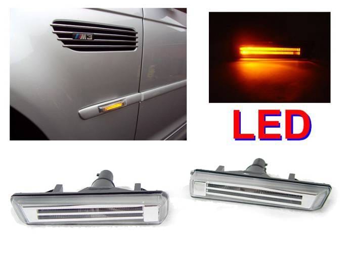 BMW E38 7 Series/M3 Crystal Light Bar Amber Led Clear DEPO Side Marker