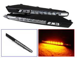 BMW E90/E92/E93 M3 GRILL FENDER AMBER LED CLEAR DEPO SIDE MARKER W/ BLACK FRAME