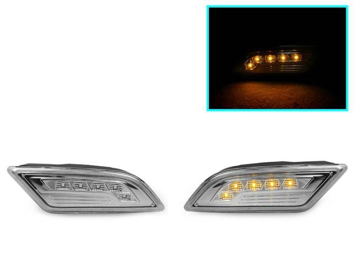 Mercedes W204 Clear Amber Led Bumper DEPO Side Marker Lights