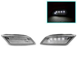 Mercedes W204 Clear White Led Bumper DEPO Side Marker Lights