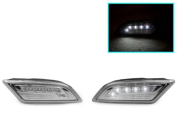Mercedes W204 Clear White Led Bumper DEPO Side Marker Lights