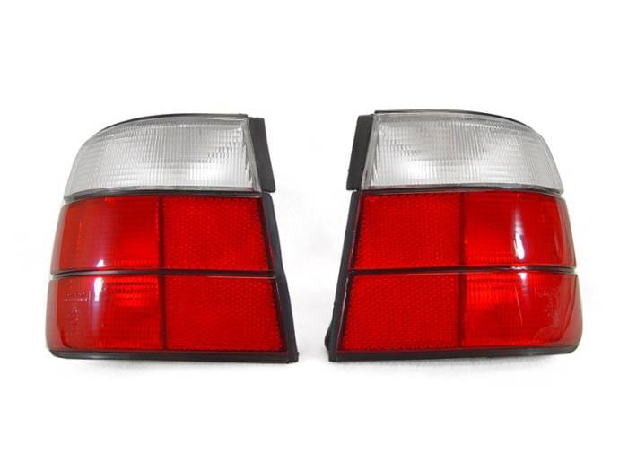BMW E34 5 Series 4D Red/Clear DEPO Tail Lights