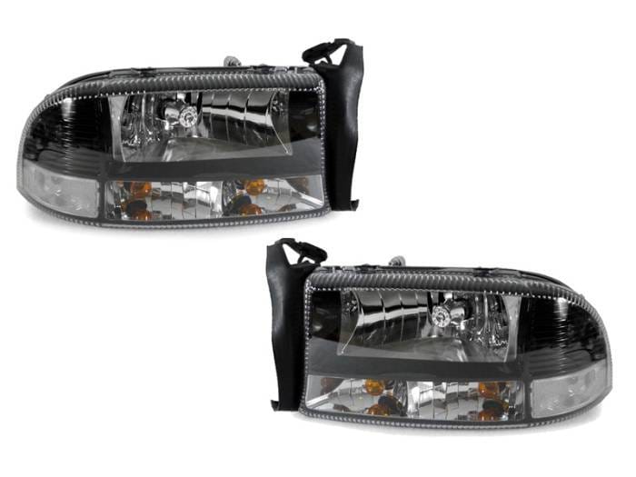 Dodge Dakota/Durango Depo Black Housing Euro DEPO Headlight With Clear Corner