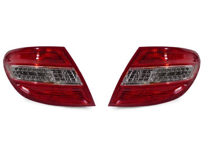 Mercedes W204 Red/Clear Led DEPO Tail Lights