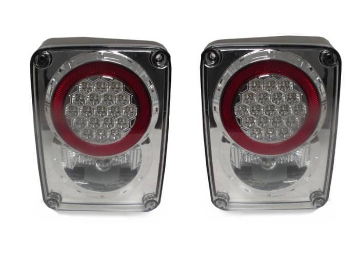Jeep Wrangler JK Depo Chrome Clear Led DEPO Tail Light