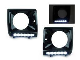 Mercedes W463 G Class DEPO Headlight Bezel W/Led Strip - Black