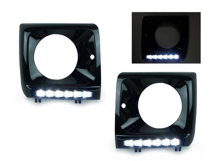 Mercedes W463 G Class DEPO Headlight Bezel W/Led Strip - Black