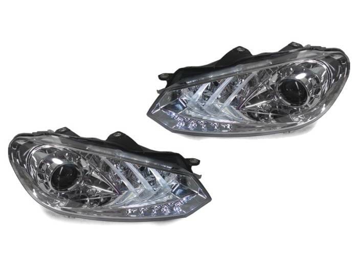 Volkswagen Golf 6 Depo Chrome R8 Projector DEPO Headlight - For Halogen Model