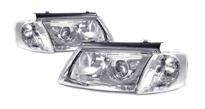 Volkswagen B5 Passat 4Pcs Chrome Projector DEPO Headlight + Corner Lights