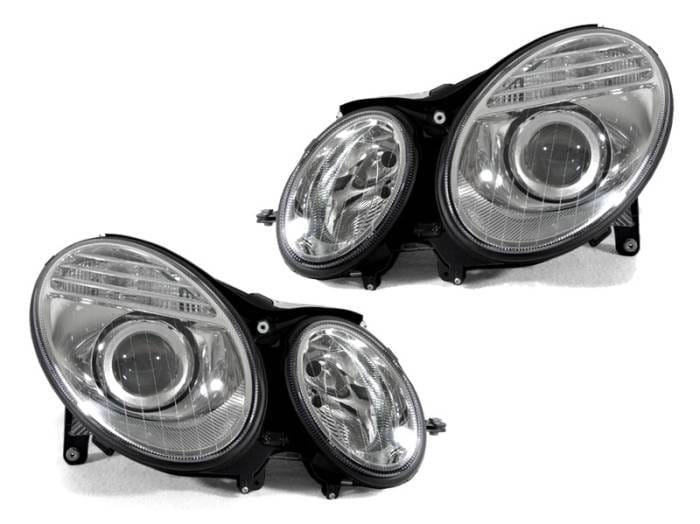 Mercedes E-Class Facelift Chrome Projector DEPO Headlight -D2S Housing w/o AFS