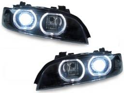BMW E39 Depo D2S Black Housing V3 U-Ring Led Angel DEPO Headlight W/ Motor