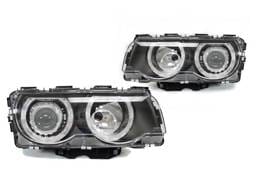 BMW E38 7 Series Black Projector Angel DEPO Headlight W/Motor