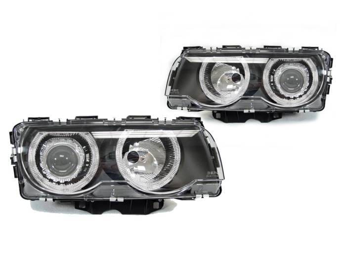 BMW E38 7 Series Black Projector Angel DEPO Headlight W/Motor