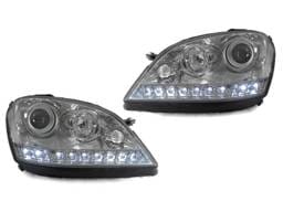 Mercedes W164 Ml-Class Depo Chrome Projector DEPO Headlight W/ Led Strip