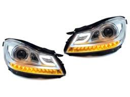 Mercedes W204 C Class Amg Style Chrome Projector DEPO Headlight - Halogen Model