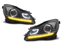 Mercedes W204 C Class Amg Style Black Projector DEPO Headlight - Halogen Model