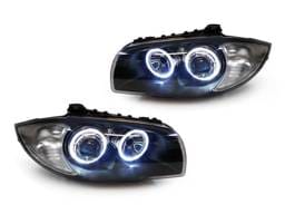BMW 1-Series Depo Black Angel Halo Projector DEPO Headlight W/Dp Led Rings