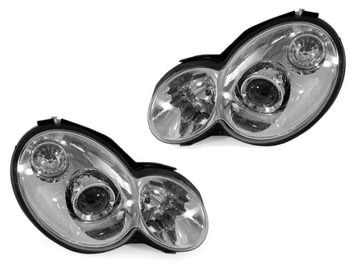 Mercedes W203 2D Coupe Chrome Projector DEPO Headlight