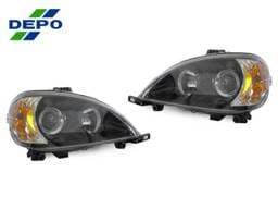 Mercedes W163 Maxzone Black Projector DEPO Headlight Set - For Halogen Model