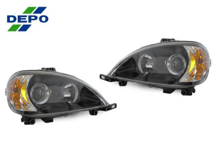 Mercedes W163 Maxzone Black Projector DEPO Headlight Set - For Halogen Model