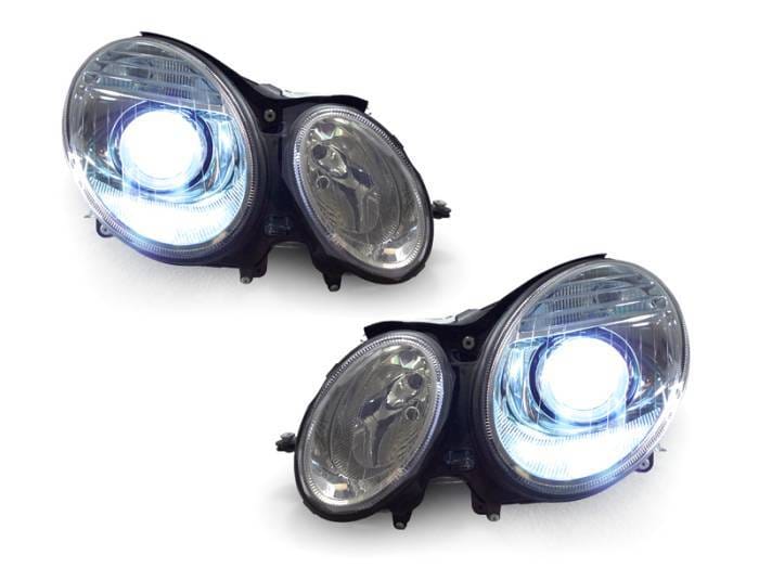 Mercedes W211 E-Class Euro Am Projector DEPO Headlight - H7 Housing Set