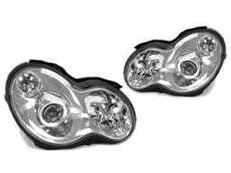 Mercedes W203 Non-Am Version Chrome Projector DEPO Headlight - Bi-D2S Housing