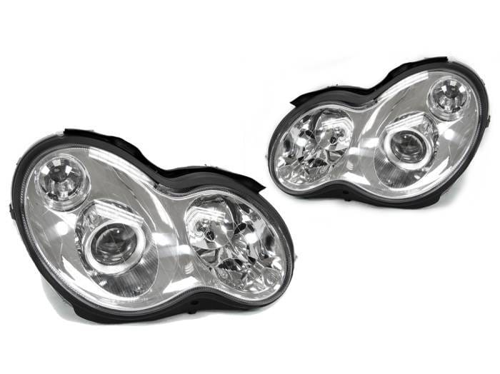 Mercedes W203 Non-Am Version Chrome Projector DEPO Headlight - Bi-D2S Housing