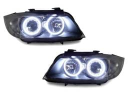 BMW E90/E91 Uhp Led Angel Eye Projector DEPO Headlight + H7 Housing Clear Corner