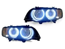 BMW E53 P53 Black Angel Projector DEPO Headlight - Hi/Low D2S + Led Ae Rings
