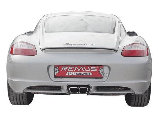Porsche Cayman Remus Mounting Connection Tube with Dual Exhaust Tips - Trapezoid - 688005 0626