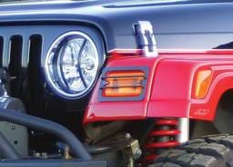 Jeep Wrangler Rampage Euro Front Light Cover Kit - Black - 6PC - 5680