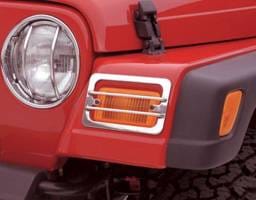 Jeep Wrangler Rampage Euro Headlight Covers - Stainless - 4PC - 5459