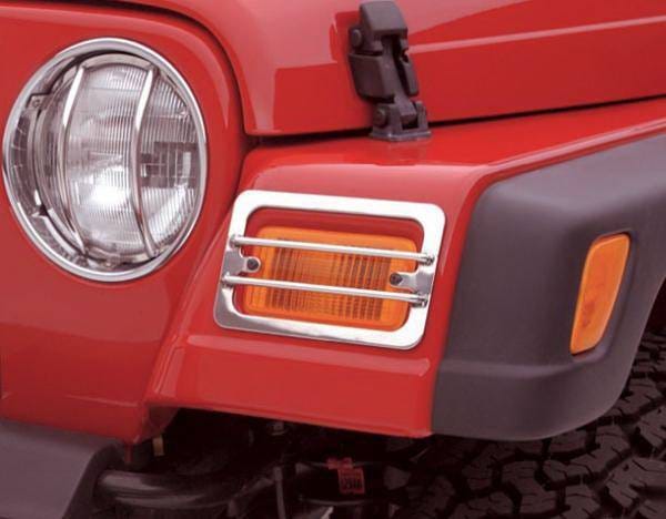 Jeep Wrangler Rampage Euro Front Light Cover Kit - Stainless - 6PC - 5480