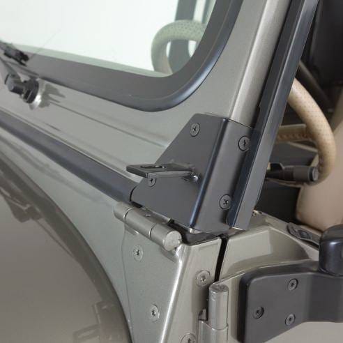 Jeep Wrangler Rampage Windshield Hinge Light Brackets - Stainless - 7489