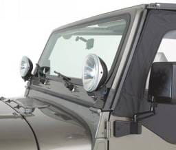 Jeep Wrangler Rampage Windshield Hinge Light Brackets - Stainless - 7490