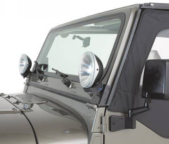 Jeep Wrangler Rampage Windshield Hinge Light Brackets - Stainless - 7490