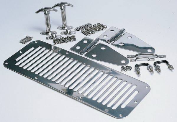 Jeep CJ Rampage Hood Set - Stainless - 7499