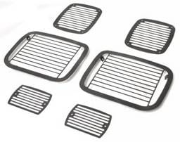 Jeep Wrangler Rampage Stoneguard Set - Billet - Black - 7627