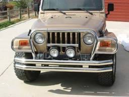 Jeep Wrangler Rampage Front Euro Grille Guard - Black - 7659