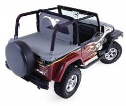 Jeep Wrangler Rampage Tonneau Cover - with Factory Soft Top - Channel Mount - Denim Black - 721015