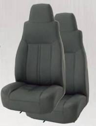 Jeep CJ Rampage Factory Style Recliner with Late Model Headrest - Black Denim - 5045115