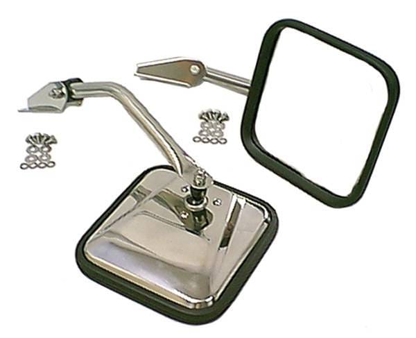 Rugged Ridge Side Mirror - Pair - Stainless Steel - 11005-01