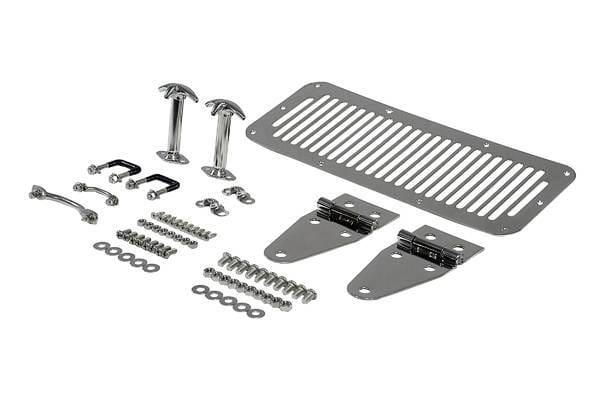 Rugged Ridge Hood Kit - For Use with Full Doors - Stainless Steel - 11101-01