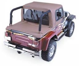 Jeep Wrangler Rampage Tonneau Top Boot - with Factory Soft Top - Channel Mount - Denim Black - 6600115