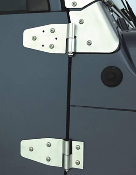 Rugged Ridge Door Hinge Kit - For Use with Full Doors - 4 Piece - No Drilling - Stainless Steel - Front - 11185-96