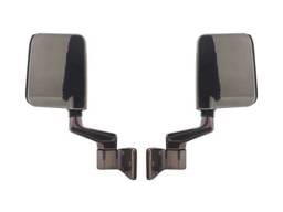 Rugged Ridge Side Mirror Kit - Reinforced Plastic with Satin Finish - Arms Cast Satin Stainless - Stainless Steel - 11191-01