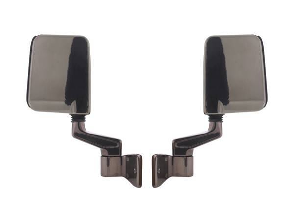 Rugged Ridge Side Mirror Kit - Reinforced Plastic with Satin Finish - Arms Cast Satin Stainless - Stainless Steel - 11191-01