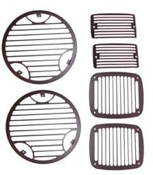 Rugged Ridge Billet Stone Head Light Guard Kit Kit - Black - 6 Piece - 11236-21