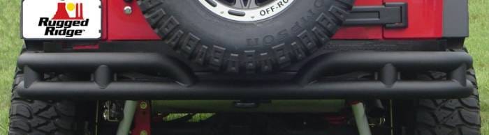 Rugged Ridge Rear Tube Bumper - Textured Black - 11571-1