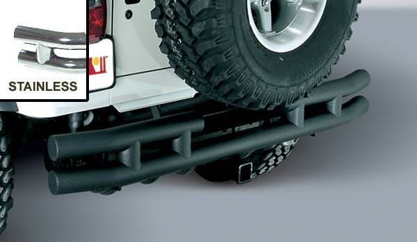 Outland Rear Tube Bumper with Hitch - Stainless - 11573-04